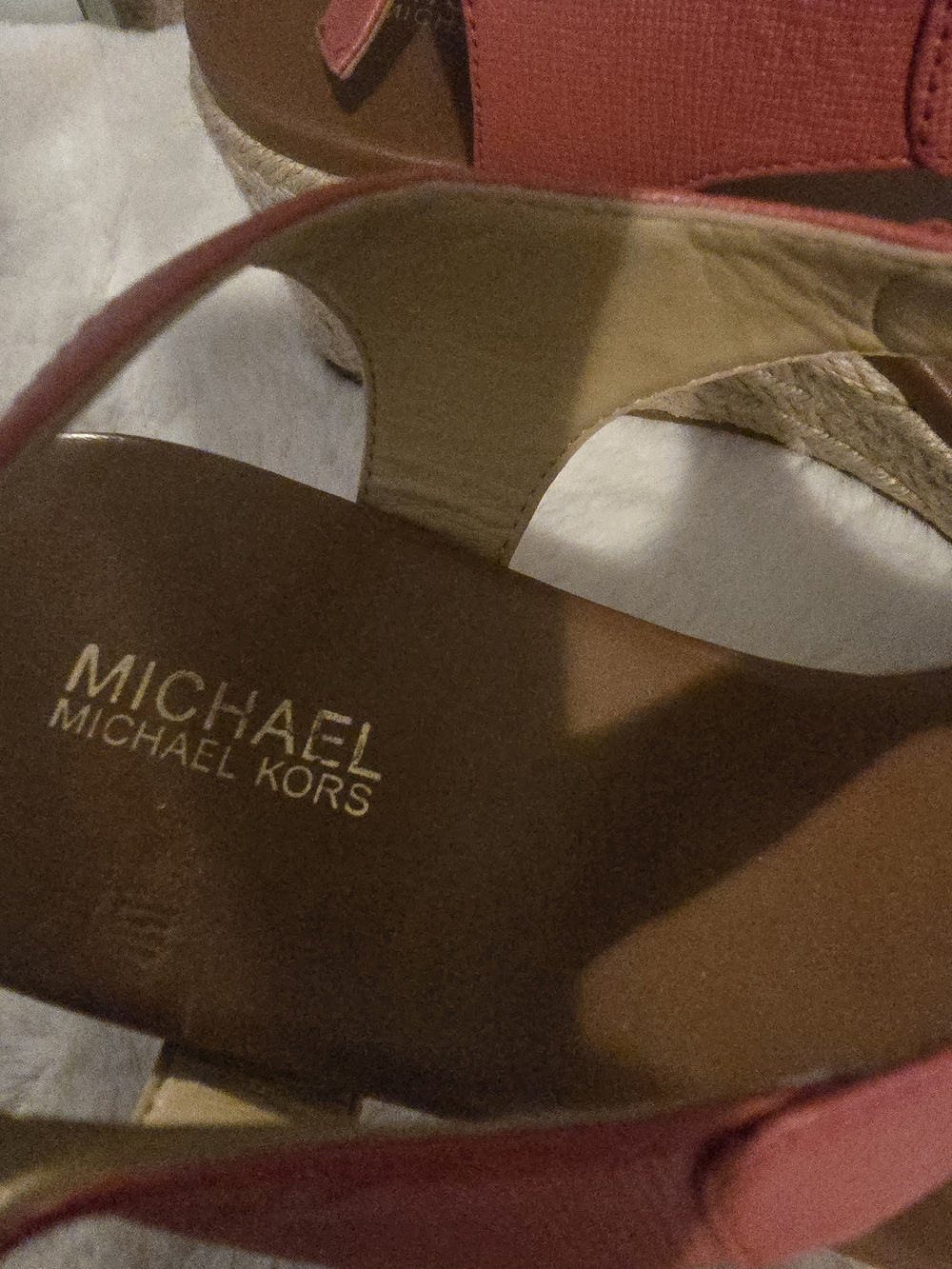 NEW Michael Kors Laney Coral Thong Espadrille Wedge Sandals - NWOB - Picture 2 of 4
